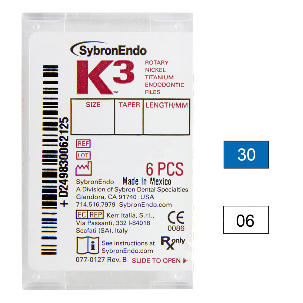 K3 NiTi-Files .06 Gr.30 30 mm, 6 Stück
