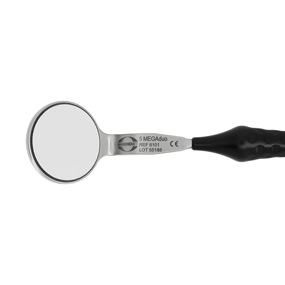 Mundspiegel MEGAduo Rhodium 5 plan SS, 6 Stück