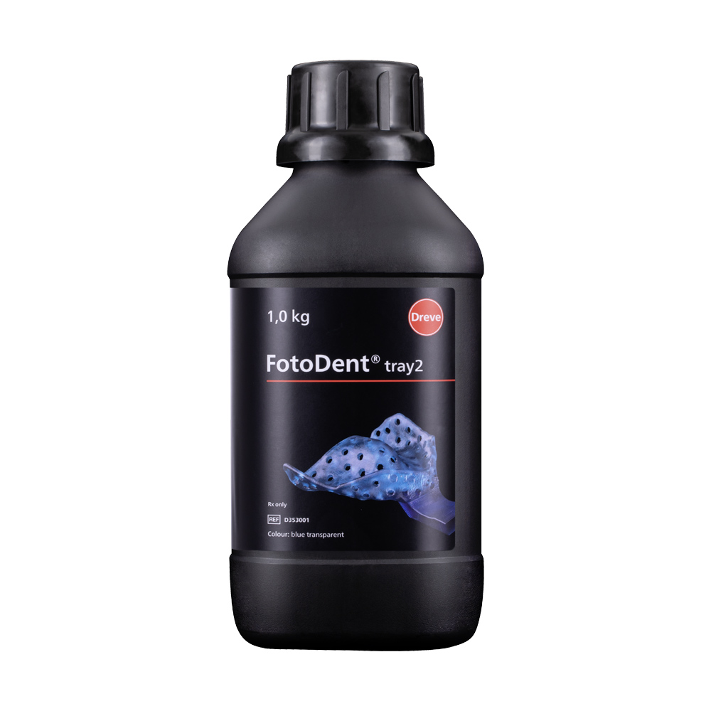 FotoDent tray2 blau-transparent, 1 kg Flasche