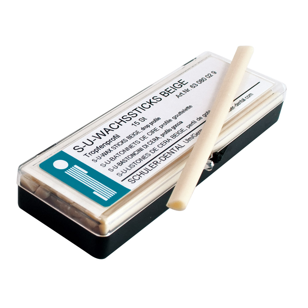 Wachssticks Tropfenprofil beige, 15 Stück