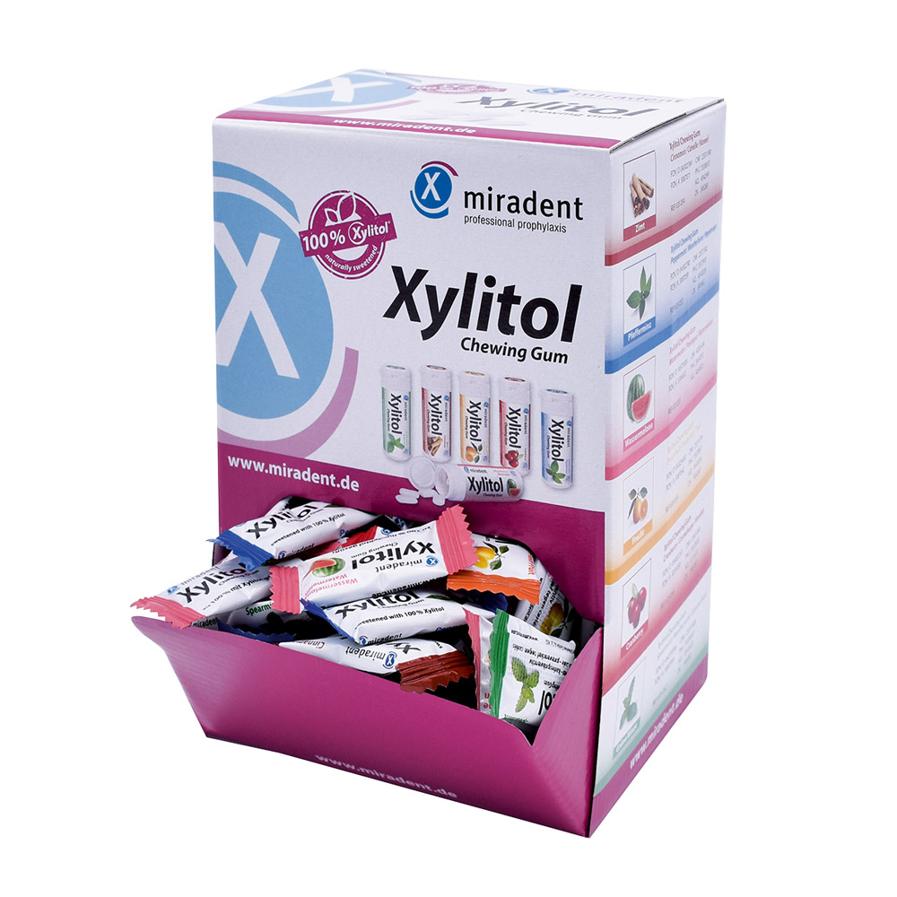 miradent Xylitol Gum 6-F, 200 Stück sortiert