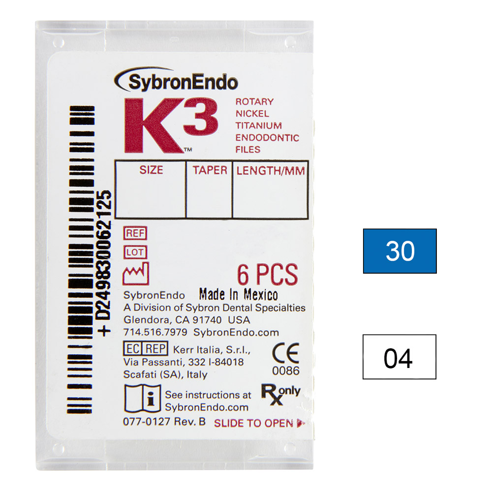 K3 NiTi-Files .04 Gr.30 30 mm, 6 Stück