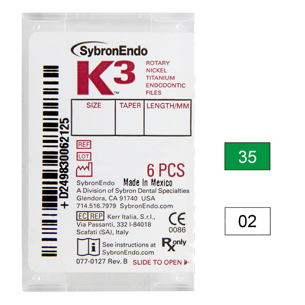 K3 NiTi-Files .02 Gr.35 25 mm, 6 Stück