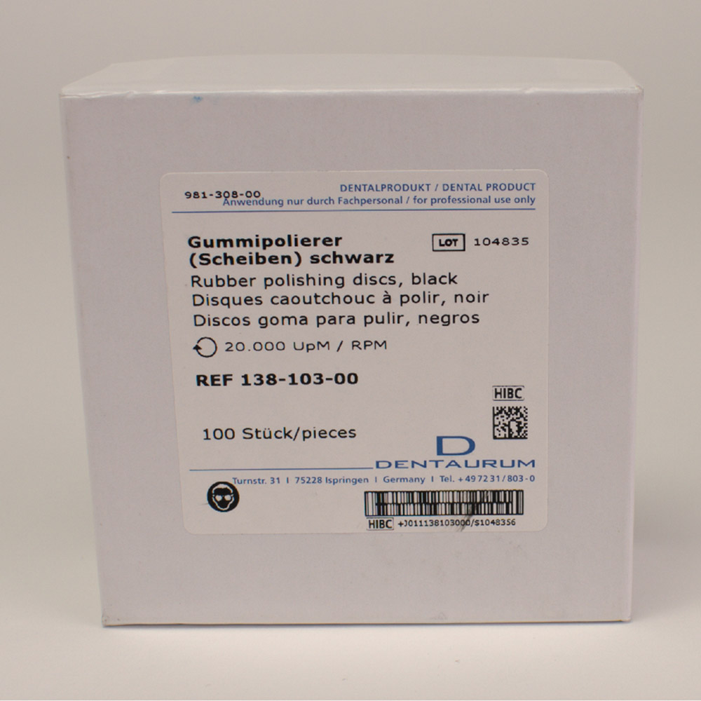 Gummipolierer Scheibe schwarz-A-, 100 Stück