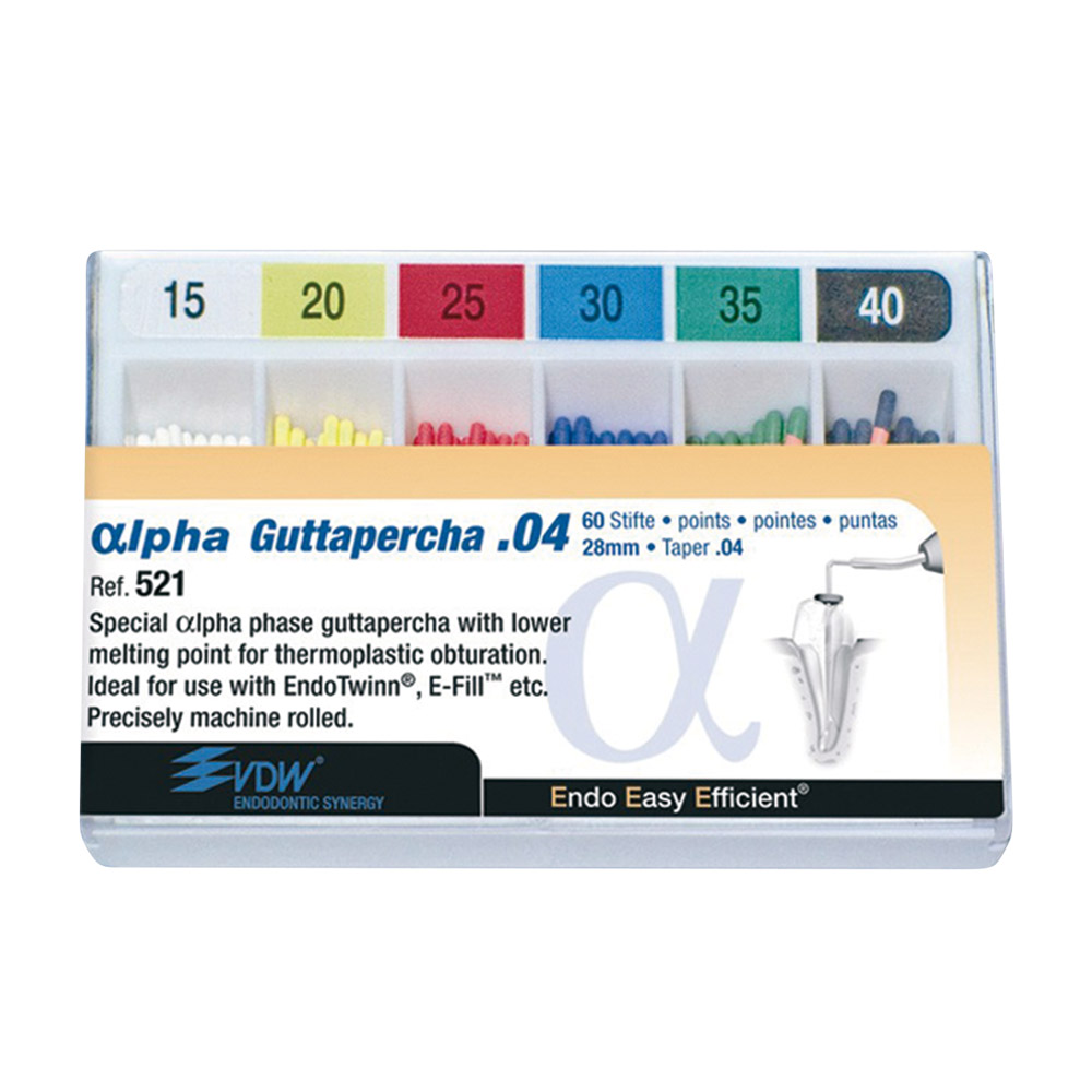 Alpha Guttapercha Taper.04 20, 60 Stück