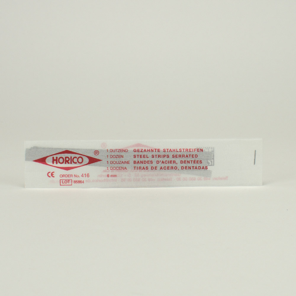 Stahlstreifen gezahnt 6 mm, 12 Stück