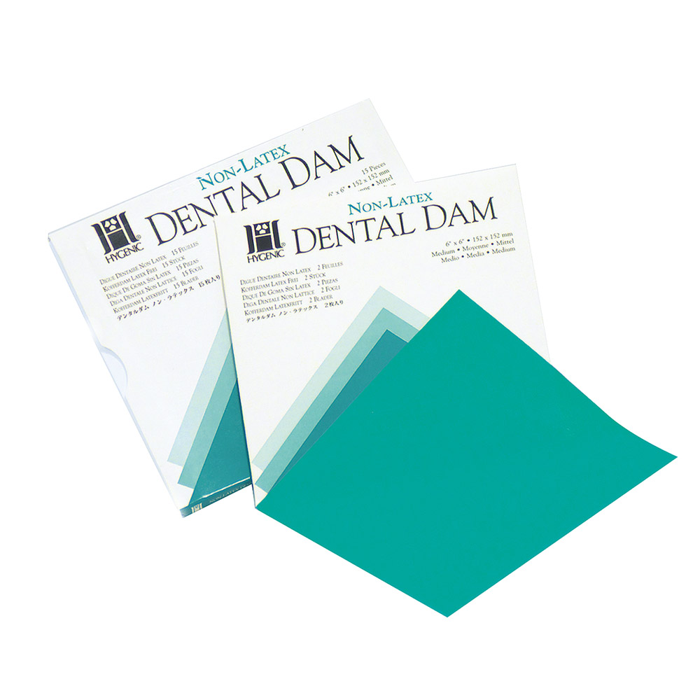 Hygenic Kofferdam latexfrei mittel 127 x 127 mm grün, 15 Blatt