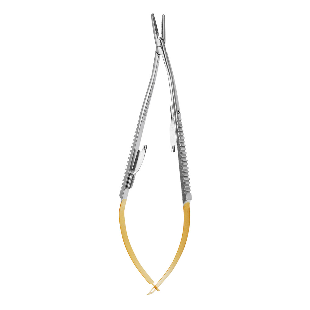 Castroviejo Nadelhalter Hartmetall gebogen Innensperre 18,0 cm, Stück
