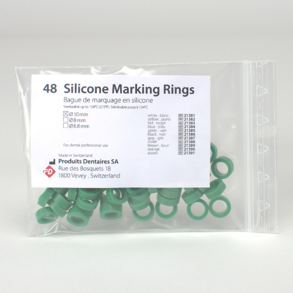 Silikon Ringe 10 mm grün, 48 Stück