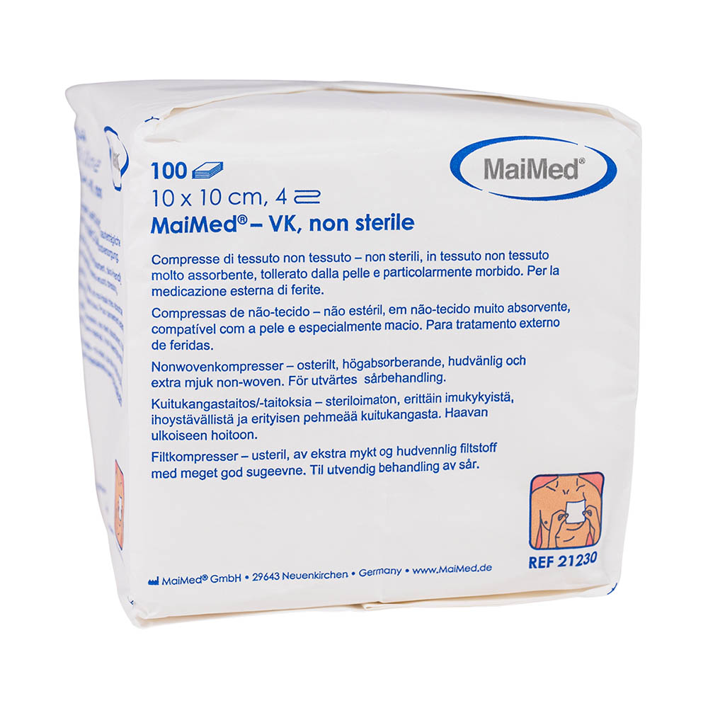 Vlieskompressen 4-fach unsteril 10 x 10 cm, 100 Stück
