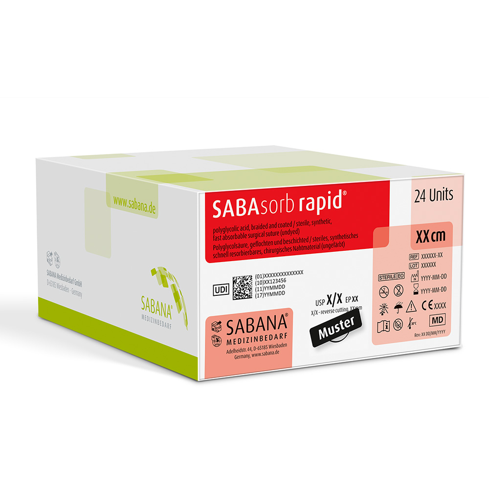 SABAsorb rapid ungefärbt USP 4-0 45cm DS-16, 24 Stück