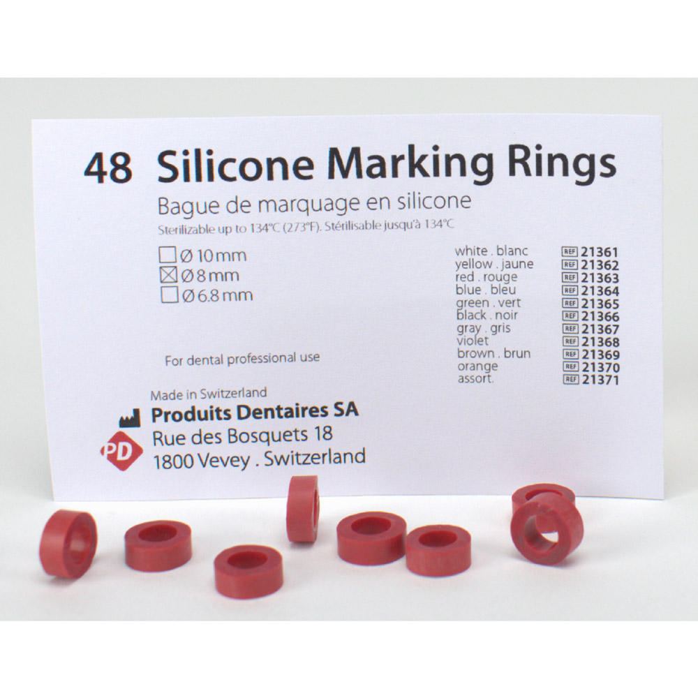 Silikon Ringe 8,0 mm rot, 48 Stück