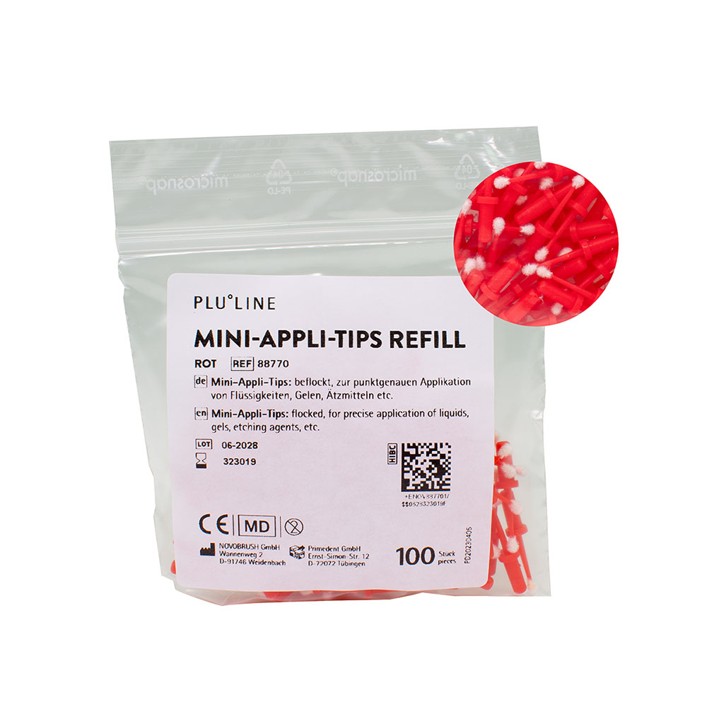 PLULINE Mini-Appli-Tips rot, 100 Stück