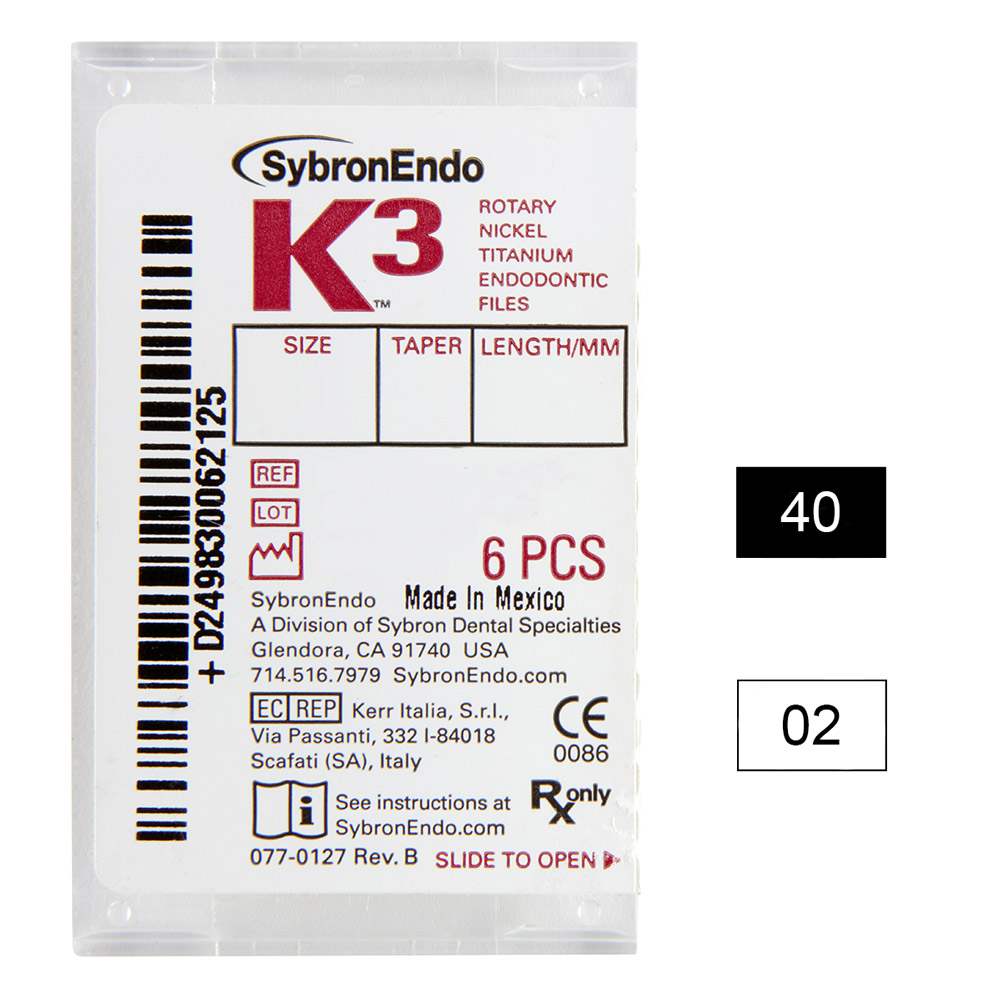 K3 NiTi-Files .02 Gr.40 25 mm, 6 Stück
