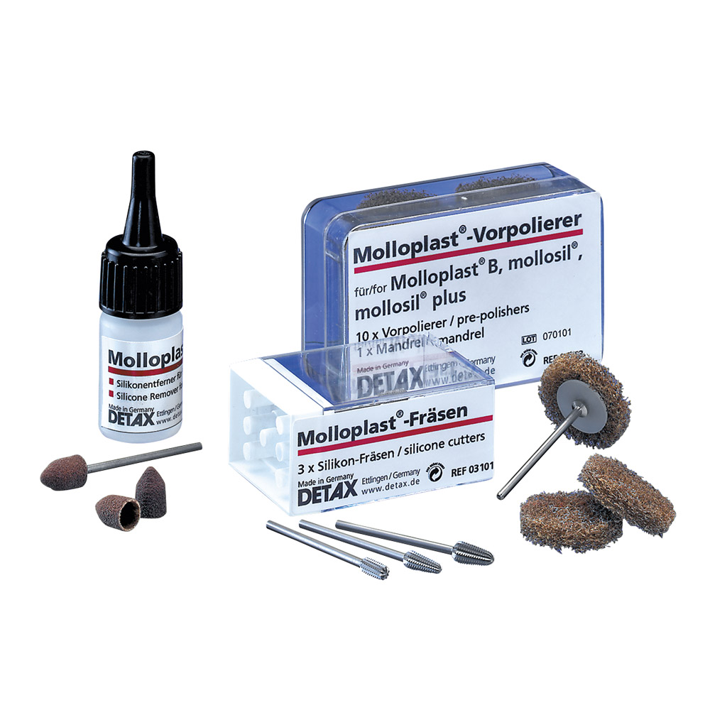Molloplast Vorpolierer 10 Stück + Mandrell, Set