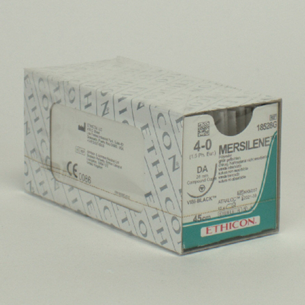 Mersilene grün 4-0/1,5 DA Black, 12 Stück