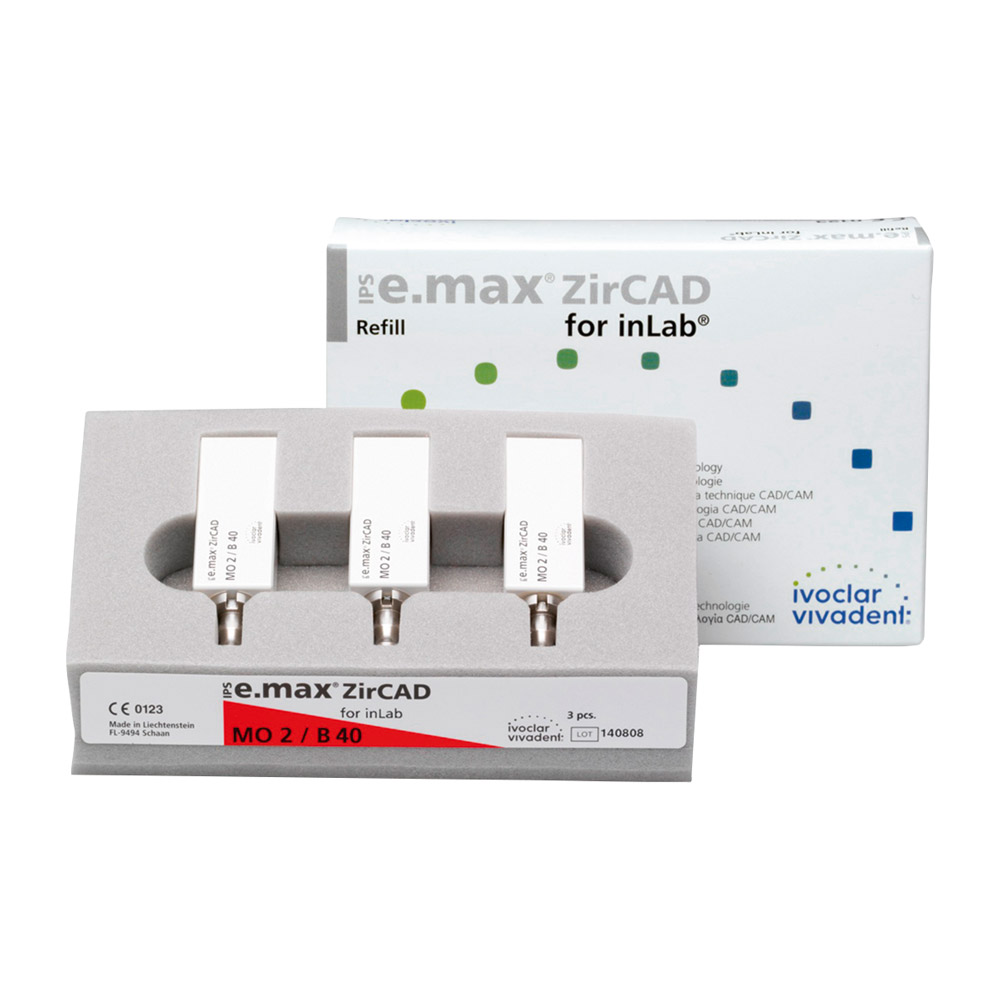 IPS e.max ZirCAD Inlab MO0 B40, 3 Stück
