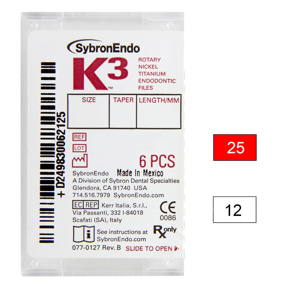 K3 NiTi-Files .12 Gr.25 25 mm, 6 Stück