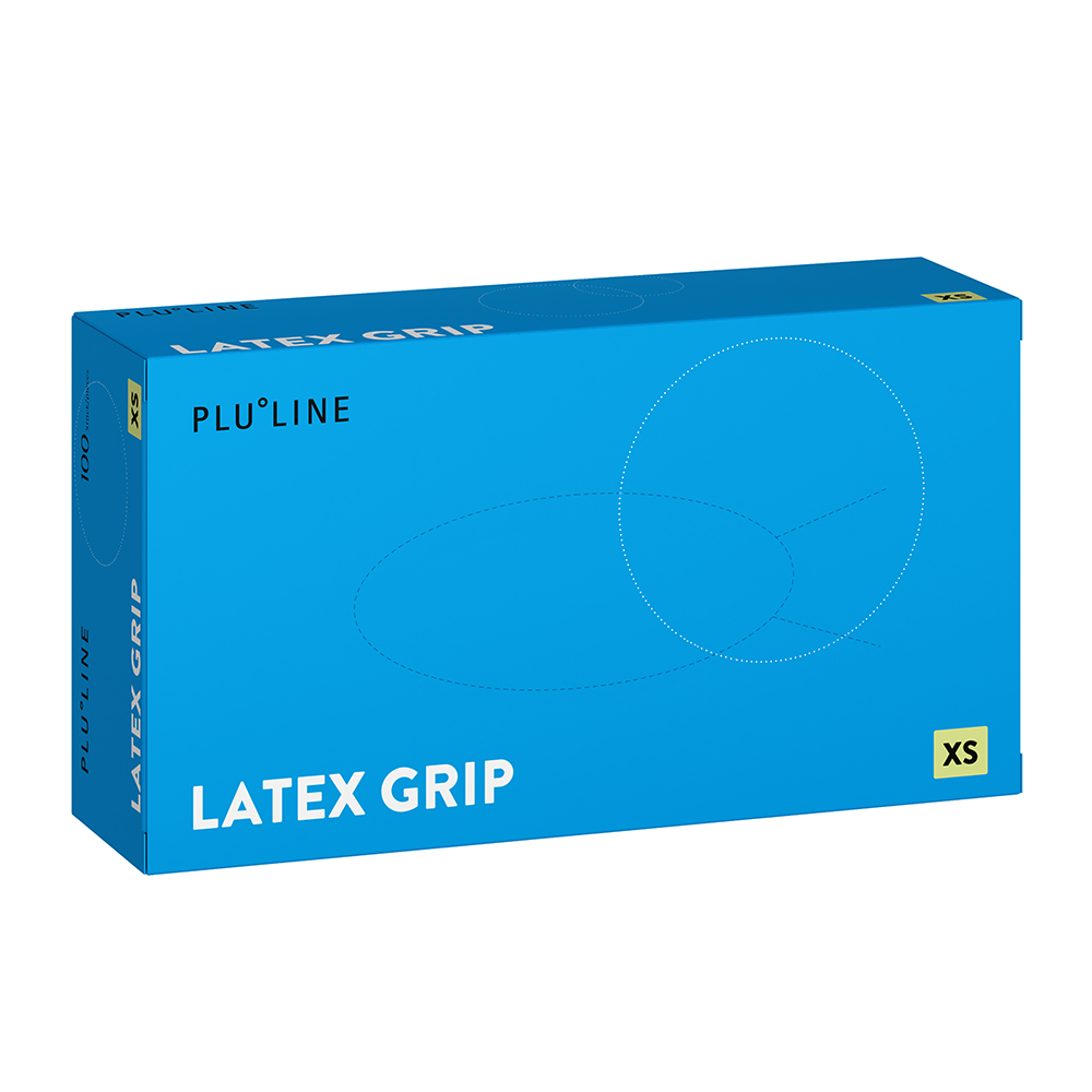 PLULINE Latex Grip Handschuhe Gr. XS, 100 Stück