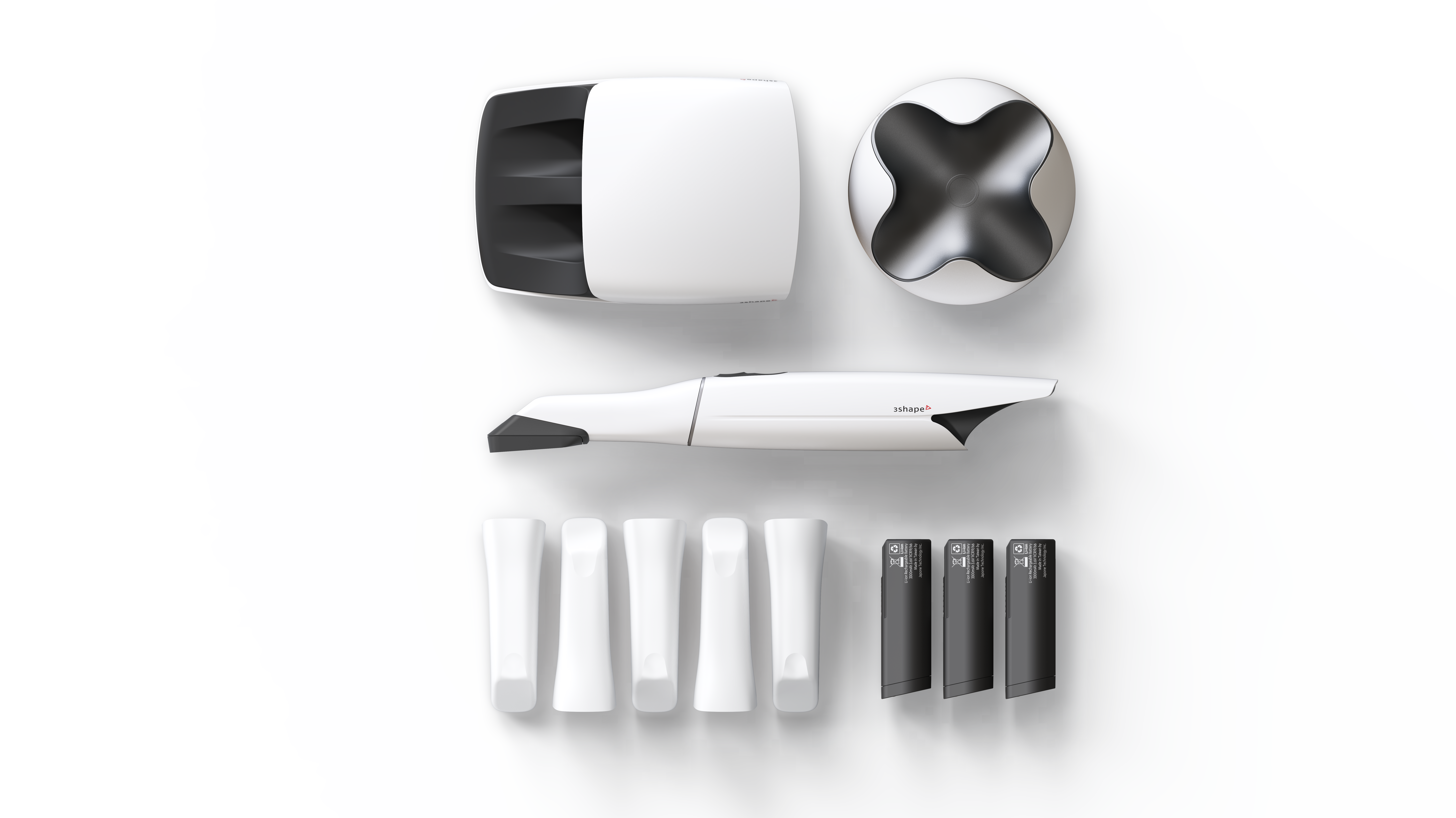 TRIOS 5_Product Render_Transparent_Accessories Laid Out_2022