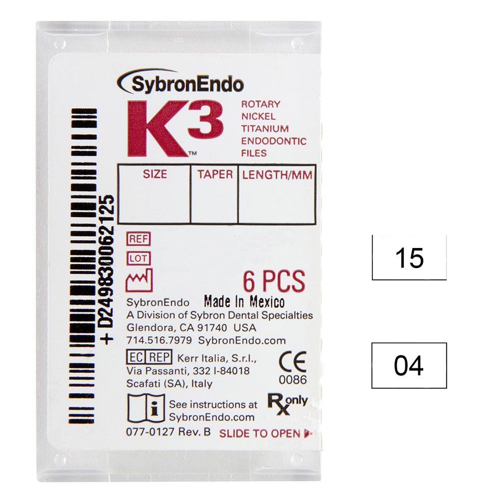 K3 NiTi-Files .04 Gr.15 25 mm, 6 Stück