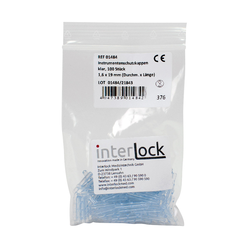 Instrumenten-Schutzkappe rund gelocht 1,6 x 19 mm klar, 100 Stück