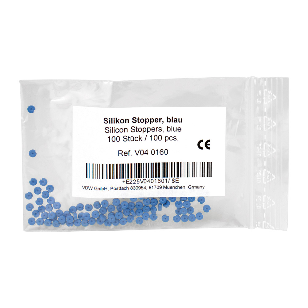 Silikon-Stopper-Polybeutel blau, 100 Stück