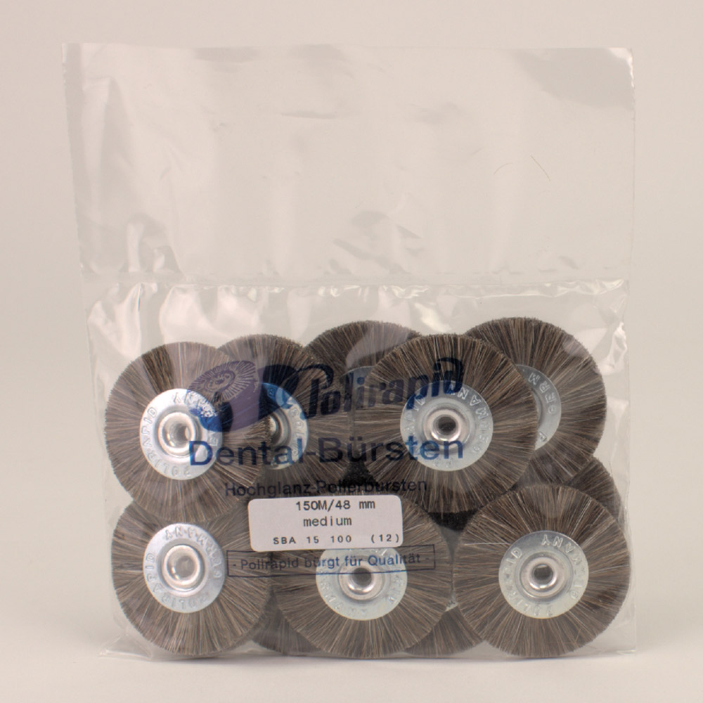 Schmalbürste Aluminiumkern Roßhaar medium 48 mm, 12 Stück