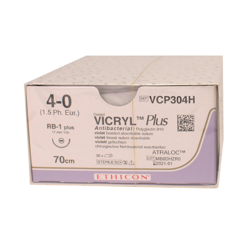 Vicryl Plus violett 4-0/EP1,5 SH1 Plus 70 cm, 36 Stück