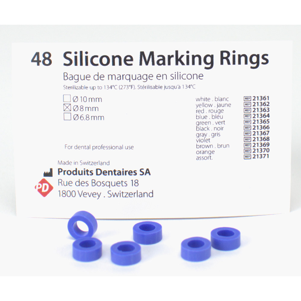 Silikon Ringe 8,0 mm blau, 48 Stück