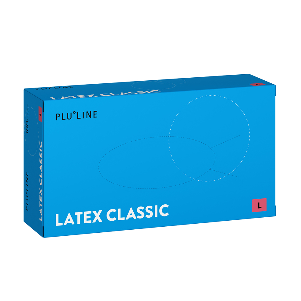 PLULINE Latex Classic Handschuhe Gr. L, 100 Stück