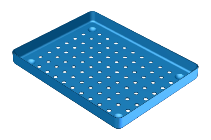 Tray Boden Alu gelocht 18 x 14 cm blau, Stück