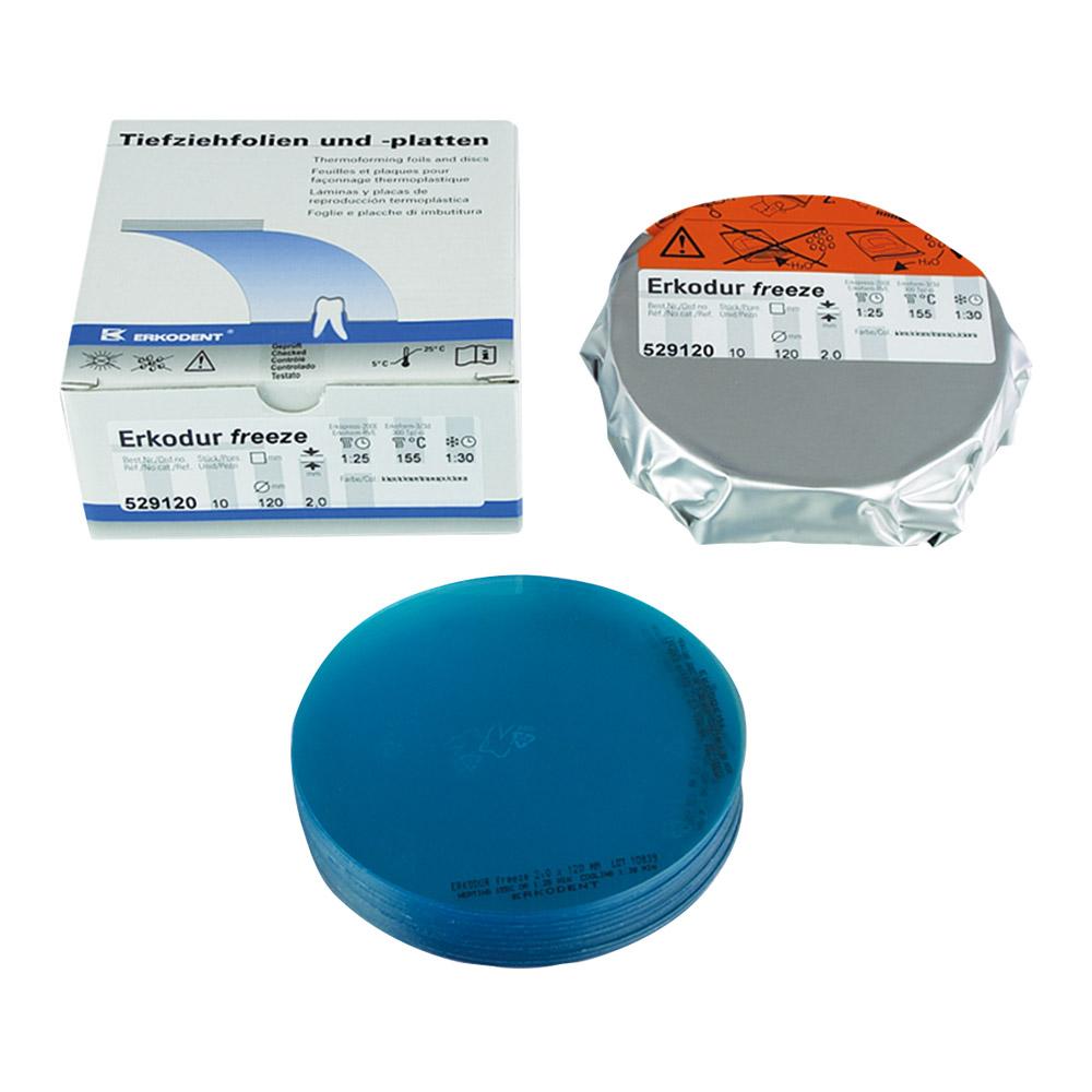 Erkodur-freeze Tiefziehfolie 120 x 3,00 mm transparent türkis, 10 Stück