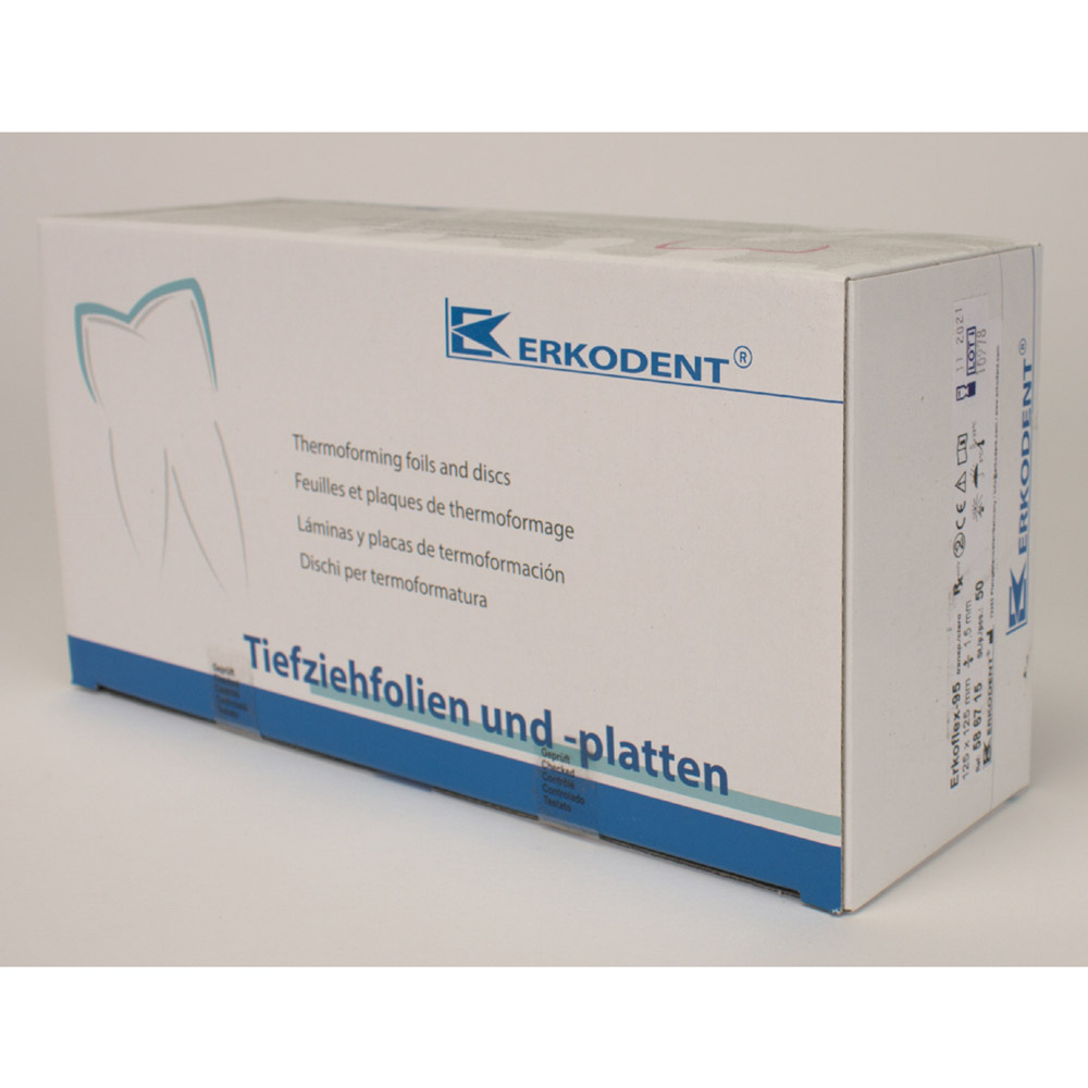 Erkoflex-95 Tiefziehfolie 125 x 125 mm 1,50 mm transparent, 50 Stück