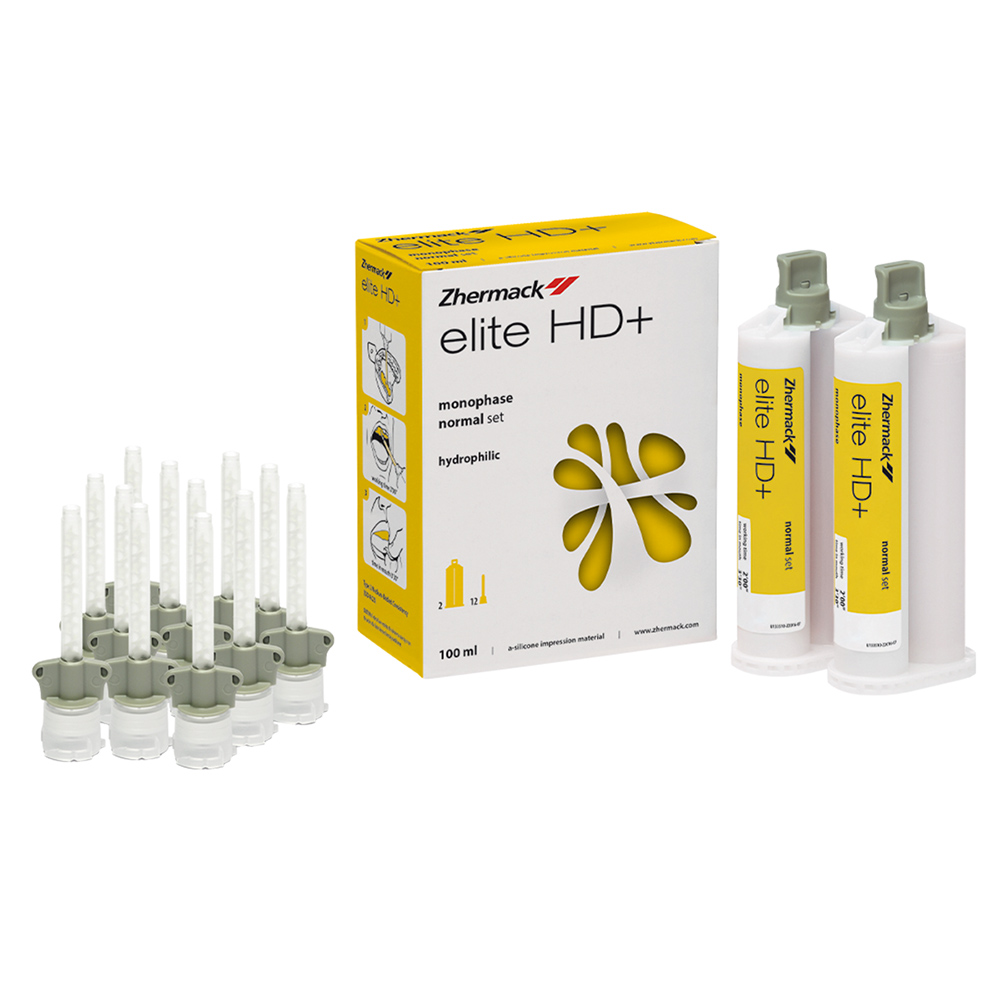 Elite HD+ Monophase normalhärtend, 2 x 50 ml Kartusche, 12 Mixing Tips