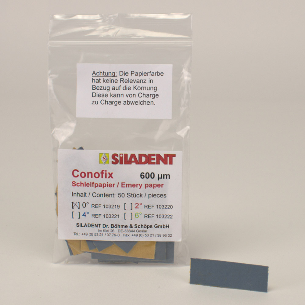 Conofix Schleifpapier 0 Grad 600 µ, 50 Stück