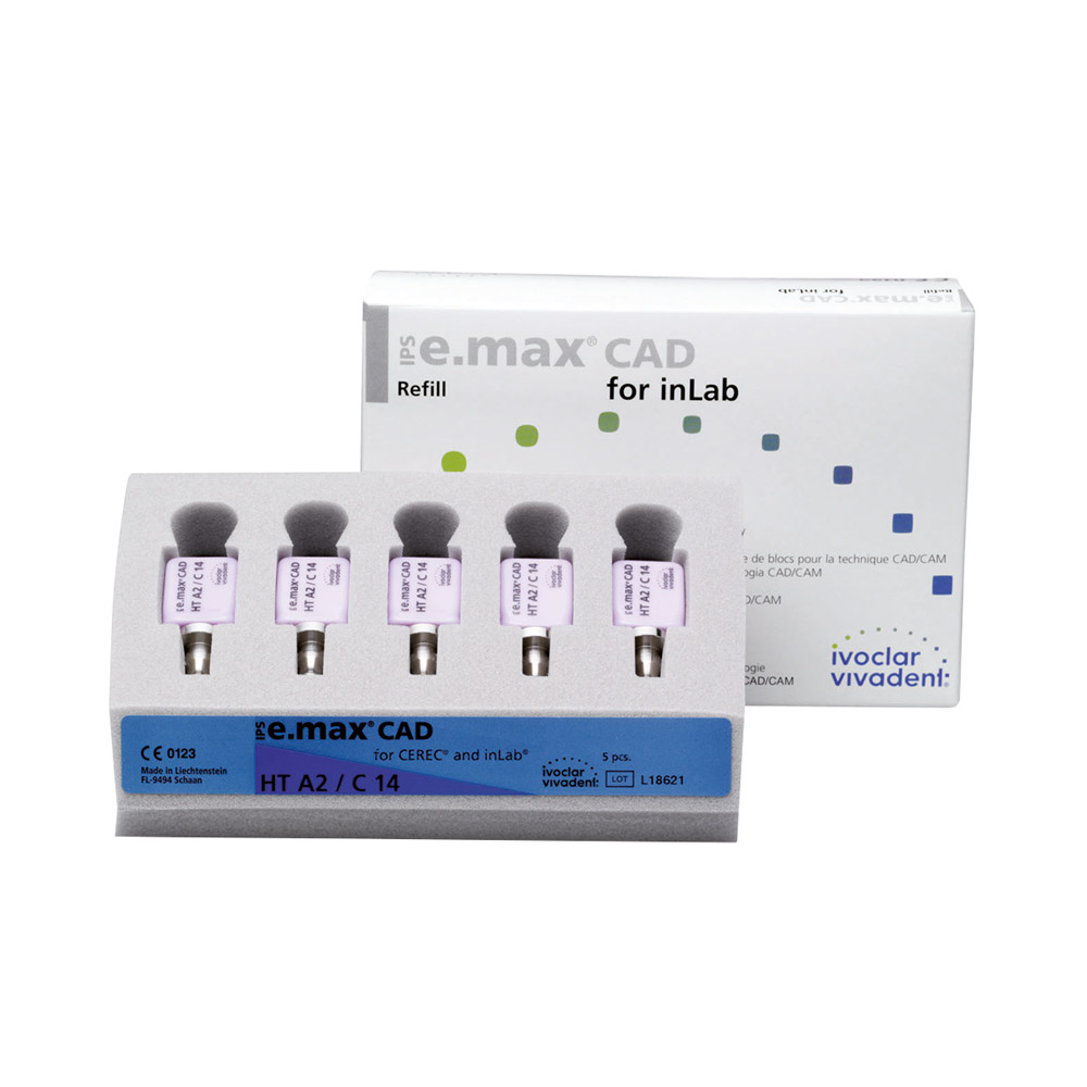 IPS e.max CAD Cerec/Inlab HT A3 C14, 5 Stück