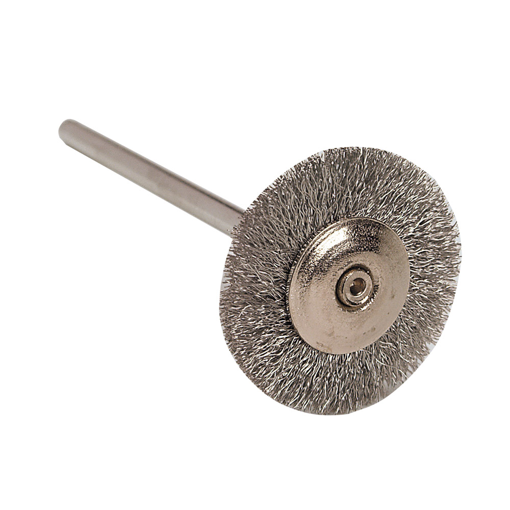 Silberdrahtbürste Rad montiert 19 mm, 12 Stück