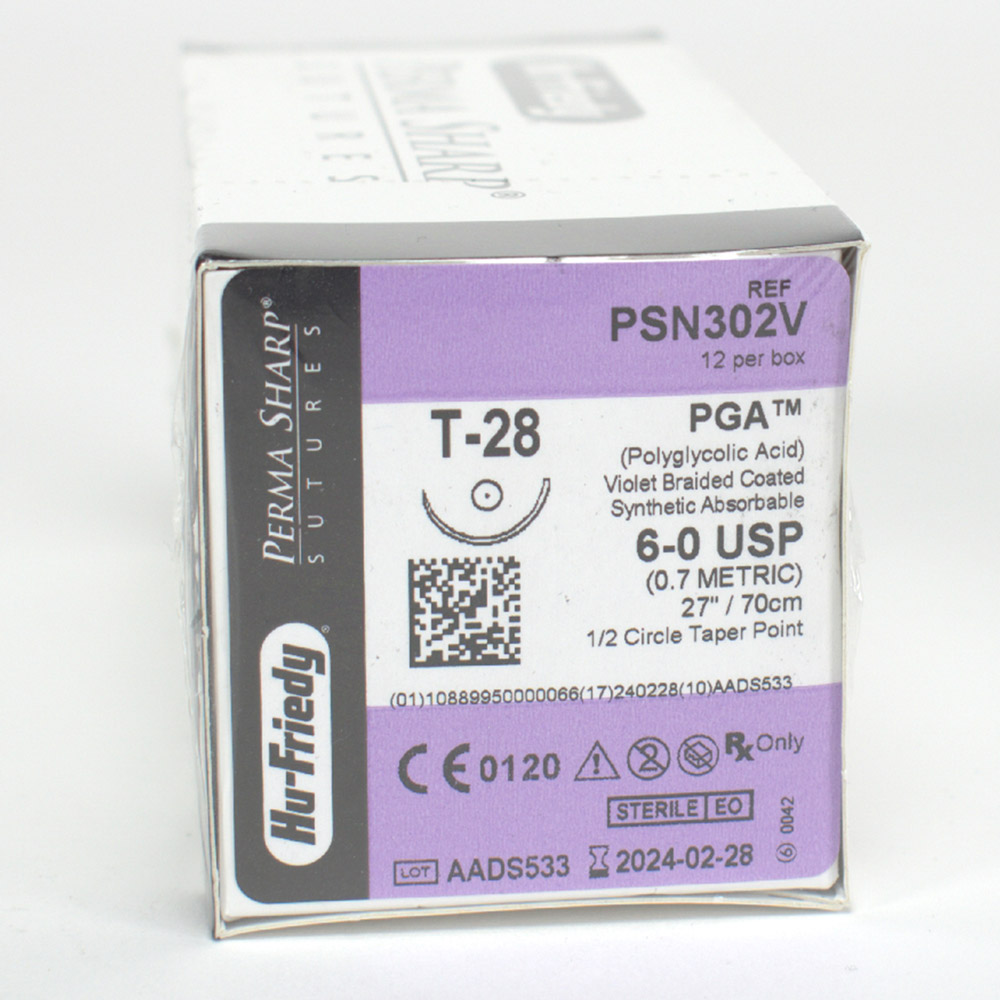 Nahtmaterial PGA 6-0 PSN302V, 12 Stück