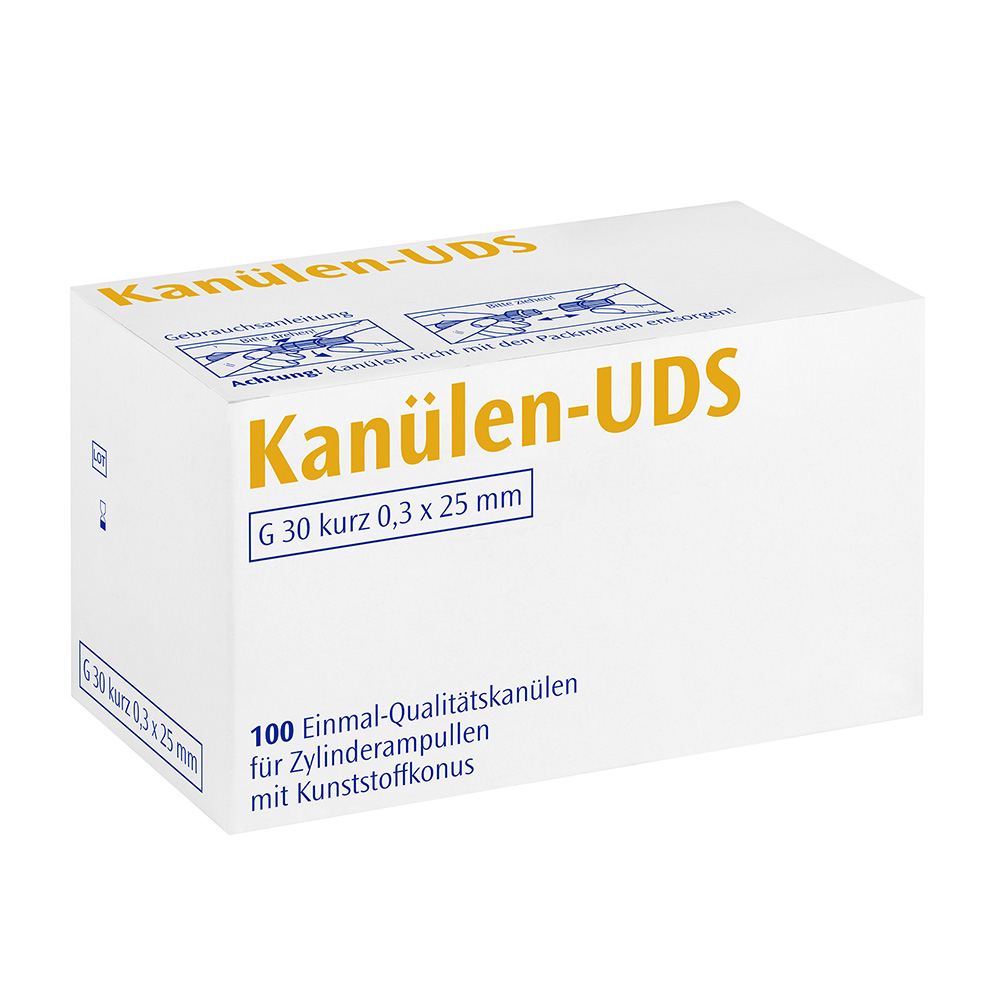 UDS-Kanüle G30 kurz 0,3 x 25 mm gelb, 100 Stück