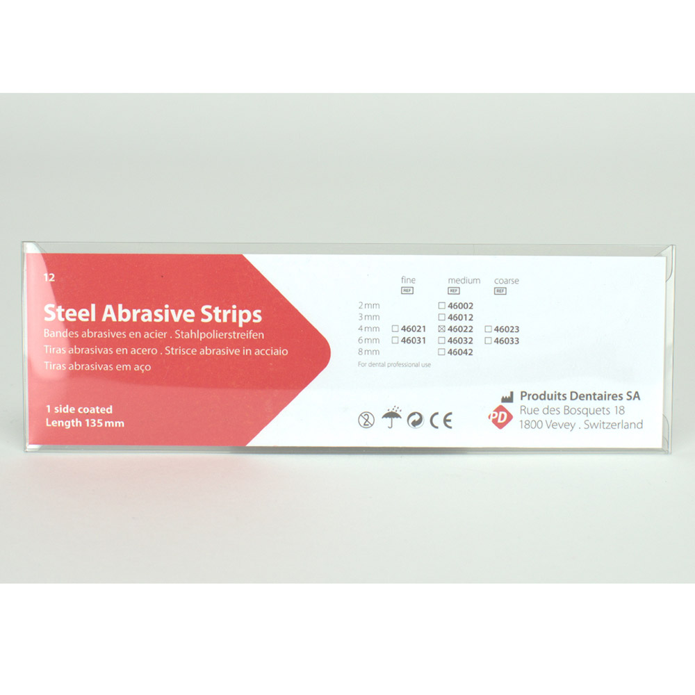 Metall Abrasiv Strips 4 mm einseitig medium, 12 Stück