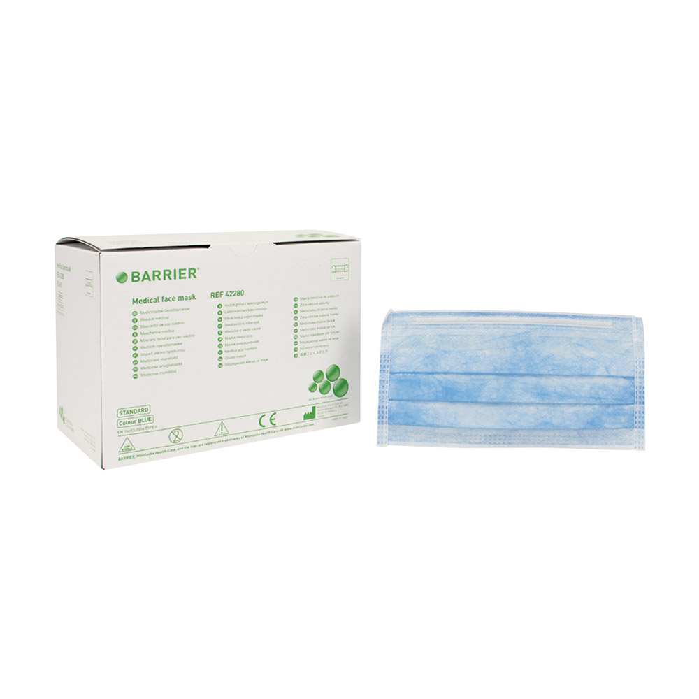 Barrier OP-Maske Standard blau Band, 60 Stück