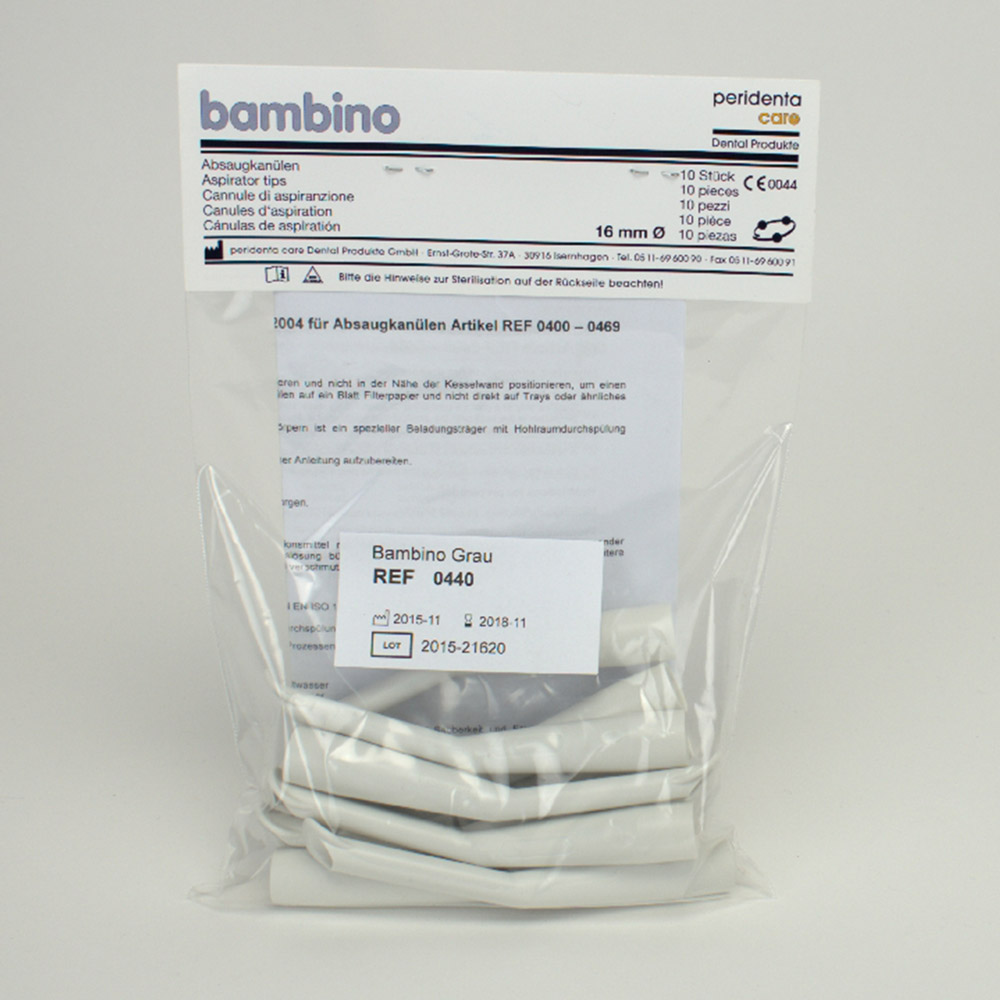 Absaugkanüle Bambino grau, 10 Stück