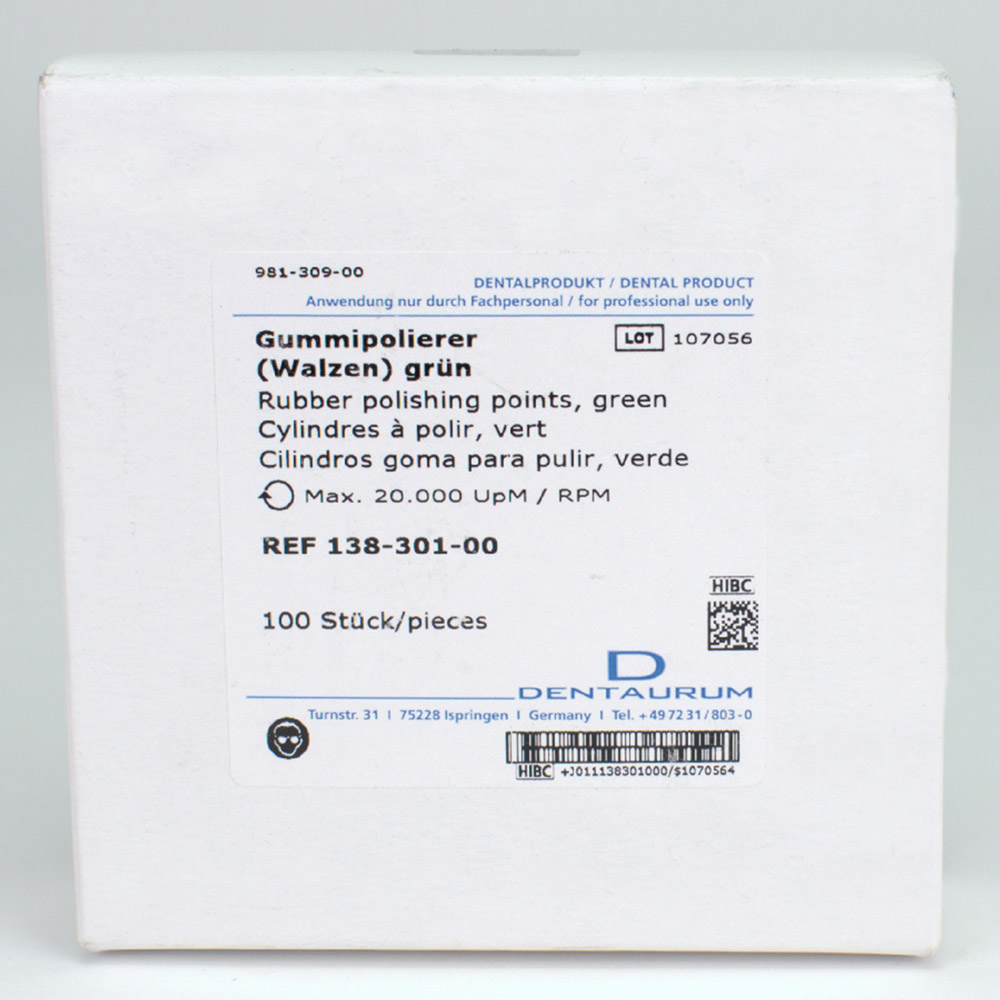 Gummipolierer Walze grün -C-, 100 Stück