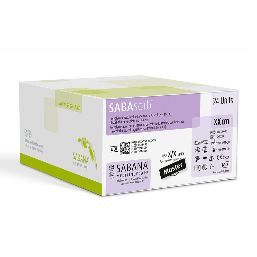 SABAsorb violett USP 4-0 75cm  HS-19, 24 Stück
