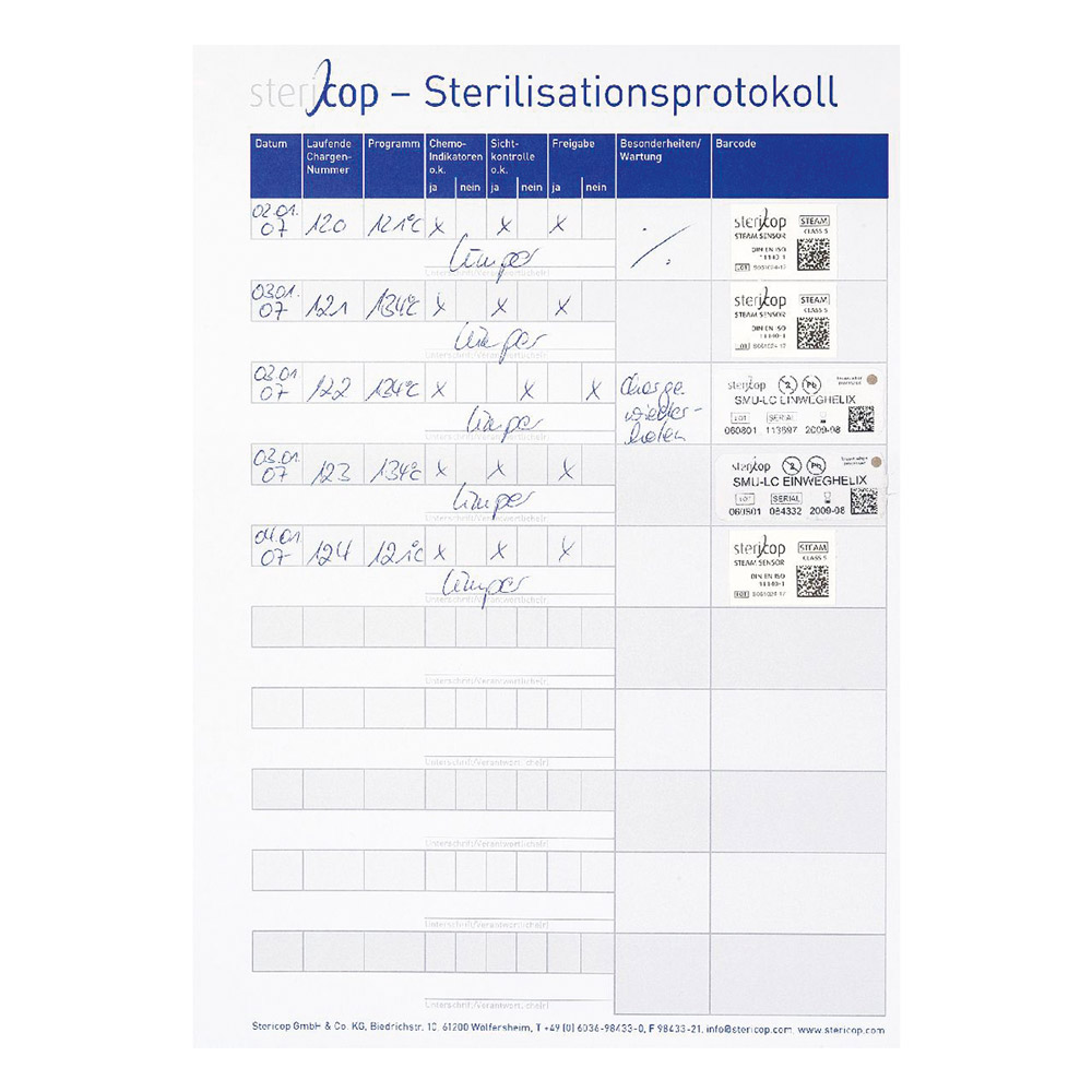 Steritagebuch Ergänzungsblatt, 50 Stück