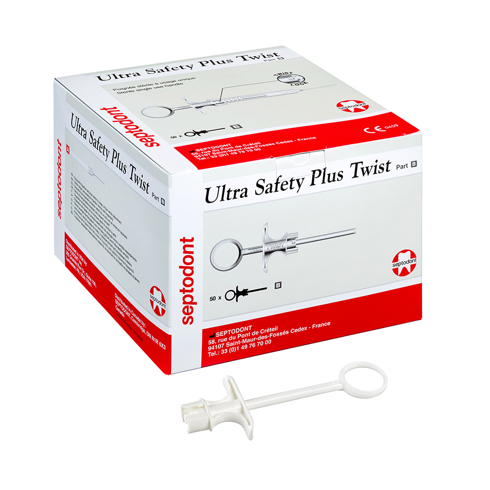 Ultra Safety Plus Part B Twist Einweg-Spritzenhandstück steril weiß,50 Stück