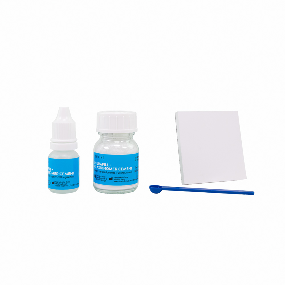 PLURAFILL+ Glasionomer Zement A2, 15 g + 8 ml