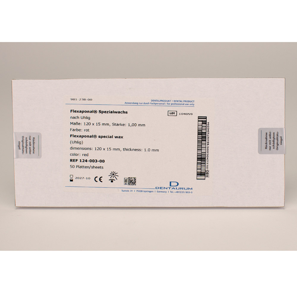 Flexaponalwachs rot 120 x 15 mm, 80 g