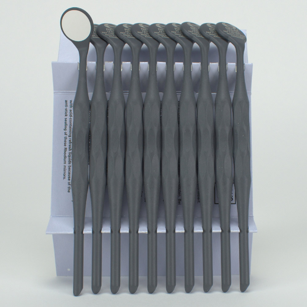 Mundspiegel Relax FS Rhodium 4 plan anthrazit, 10 Stück